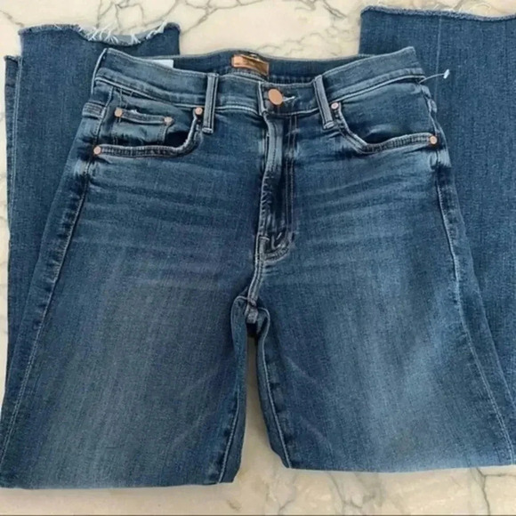 MOTHER The Insider High Waist Crop Step Chew in Dancing on Coals Sz 26 B271 - Picture 3 of 6